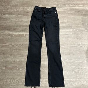 Zara Z1975 High Rise Slim Flared Jeans in Black